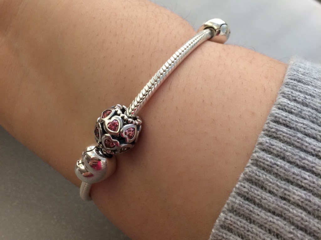 I purchased the limited edition Valentines Day bracelet set from Pandora Jewelry.