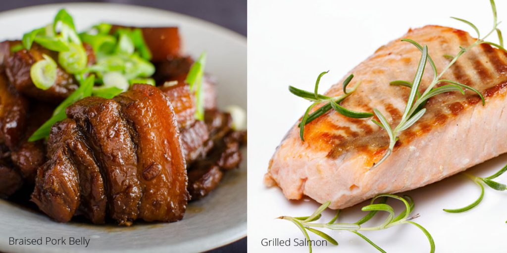 And for the non-vegetarians, your protein options are much broader. Braised pork is often the meat of choice for a hearty bowl of ramen, while grilled or baked salmon is good too.