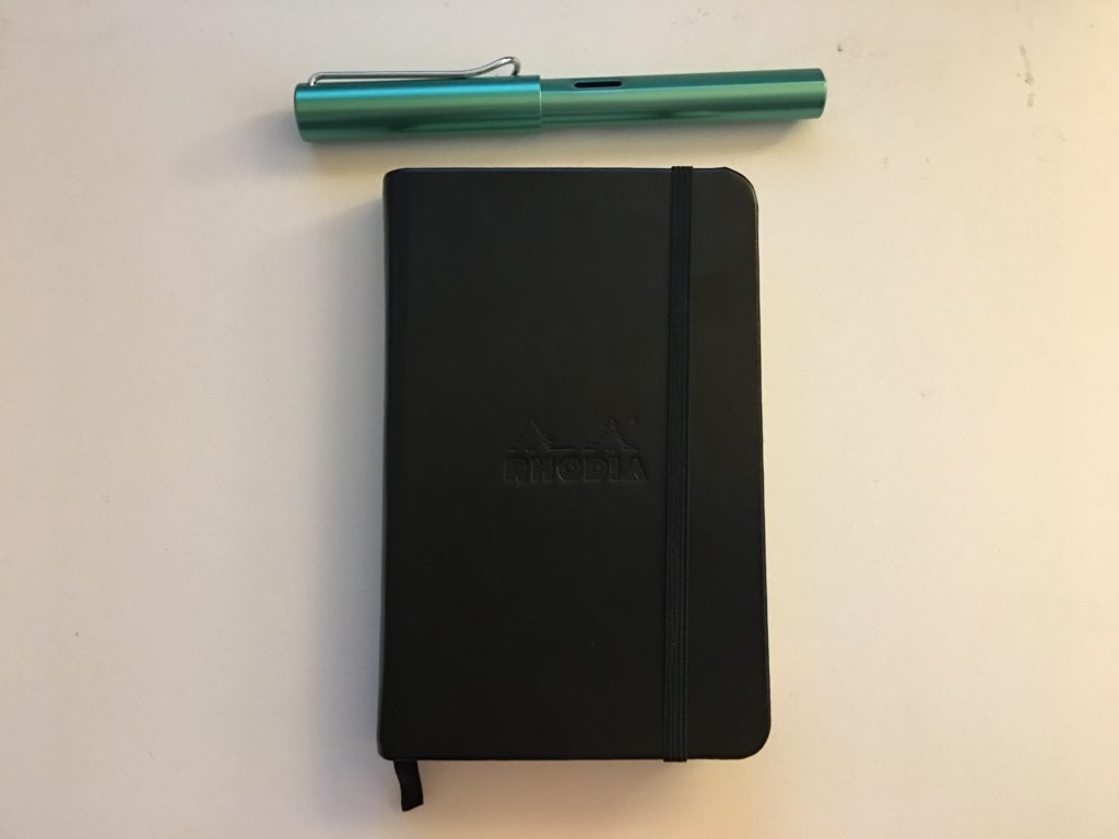 My meditation journal - a pocket Rhodia notebook